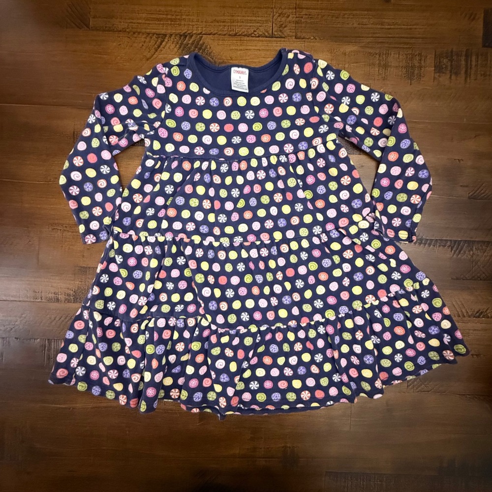Gymboree Girls Tiered Dress Candy‎ Shoppe Twirl long Sleeve dress size 5